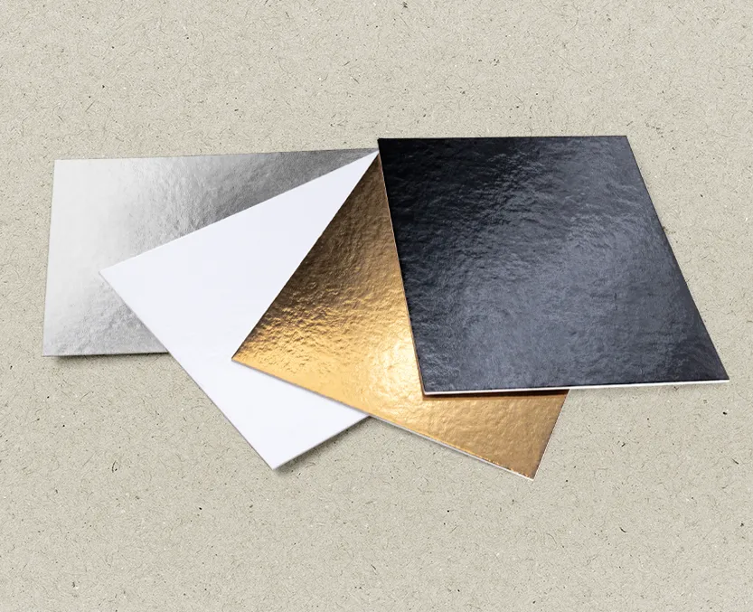 Metalised, Bright-Finish Cardboard